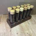 Coffee Bean Storage Wooden Display Stand Coffee Bean Glass Tube Display Rack Set