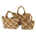 HONOUR ME Woven Neoprene Bag Hand-knitted Beach Tote Bags Hand Make Bag