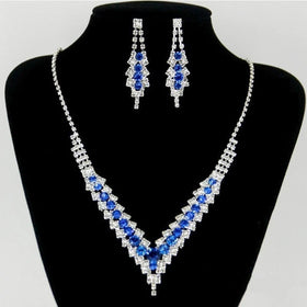 Wedding Dresses Accessories Advanced Necklace Earrings Beautiful Multicolor Drops Rhinestone Jewelry Set Gifts for Women