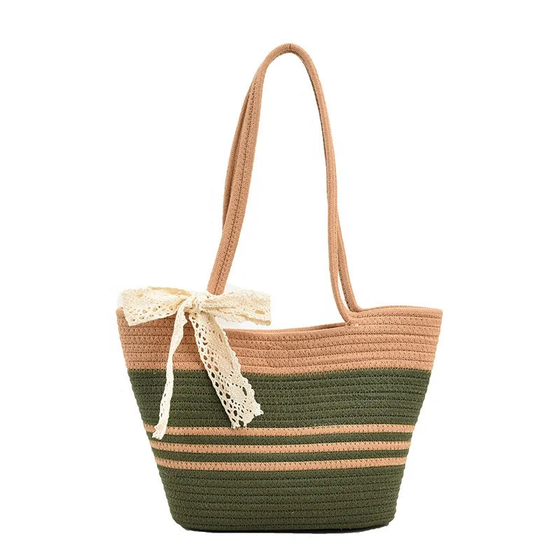 Women's Large Summer Beach Tote Comfortable Woven Straw Handbag with Shoulder Strap for Busy Days Out