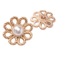 Big Size 30mm Sew-on Pearls Alloy Flower Shaped Buttons Coat Jacket Diy Hair Accessories Cheap Price Garment Buttons