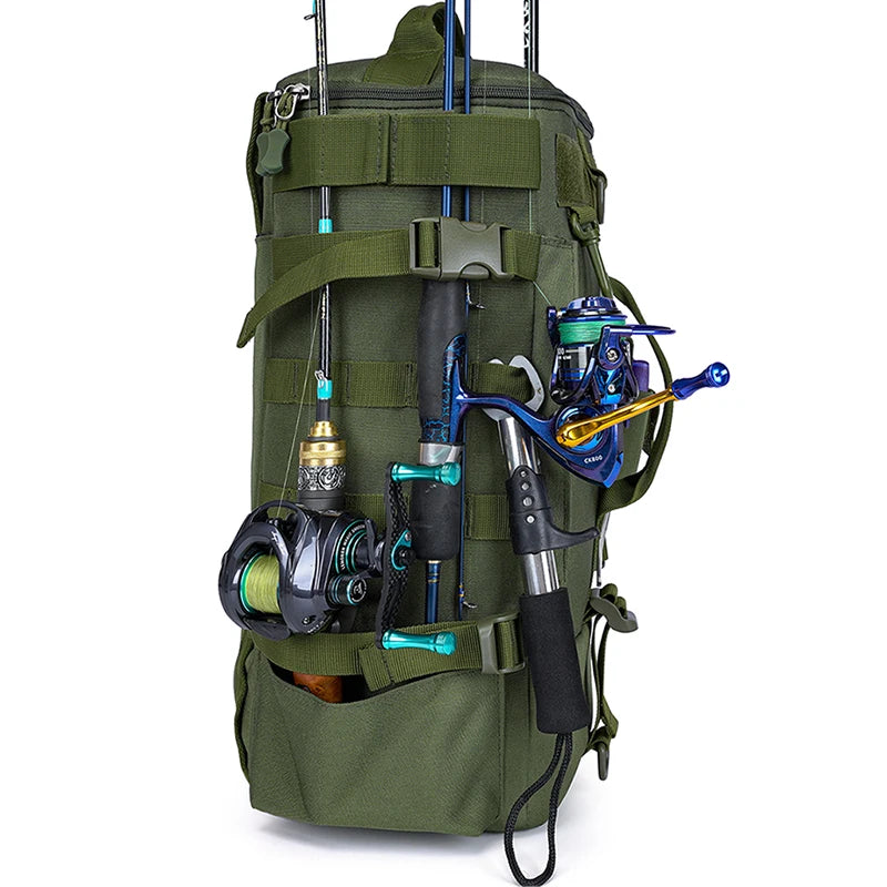 Marksman Fashion Seam-sealed Waterproof Oxford Zipper Angler's Backpack Extra-large Capacity Fishing Gear Backpack