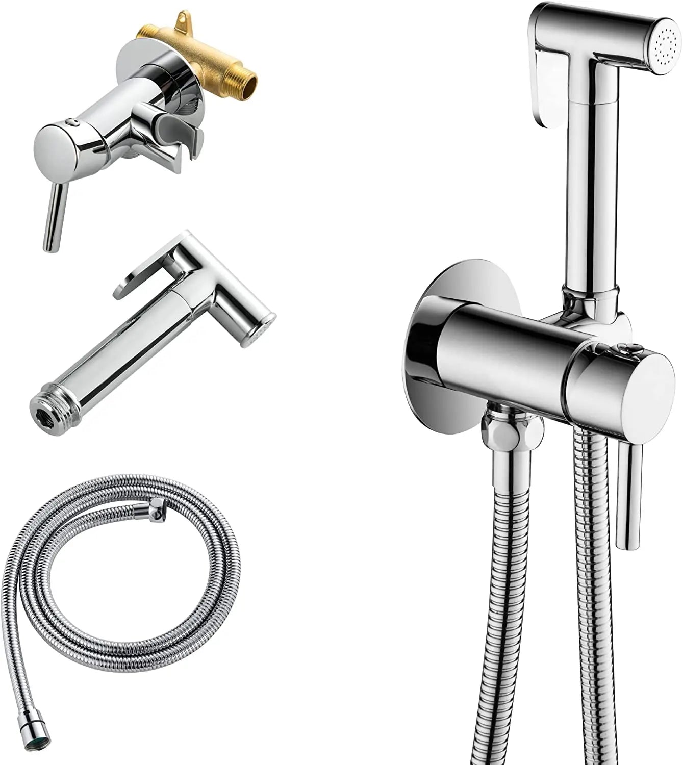Polished Chrome Hot and Cold Brass Rough-in Valve Stainless Steel Cleaner Spray Personal Hygiene for Women