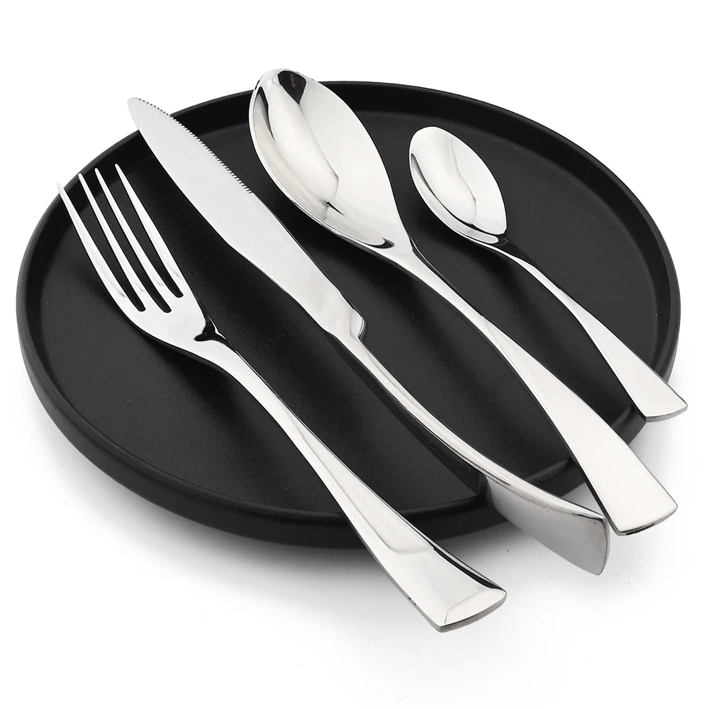 Factory Direct Stainless Steel 304 Flatware Set Fork Spoon Luxury Restaurant Cutlery Silverware Set