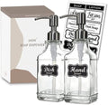 Refillable Hand Soap Dispenser  Antique Design Glass Manual Soap Dispenser with Stainless Steel Pump
