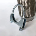 4" U Bolt Saddle Exhaust Clamp - Zinc Plated Flat Band / round band
