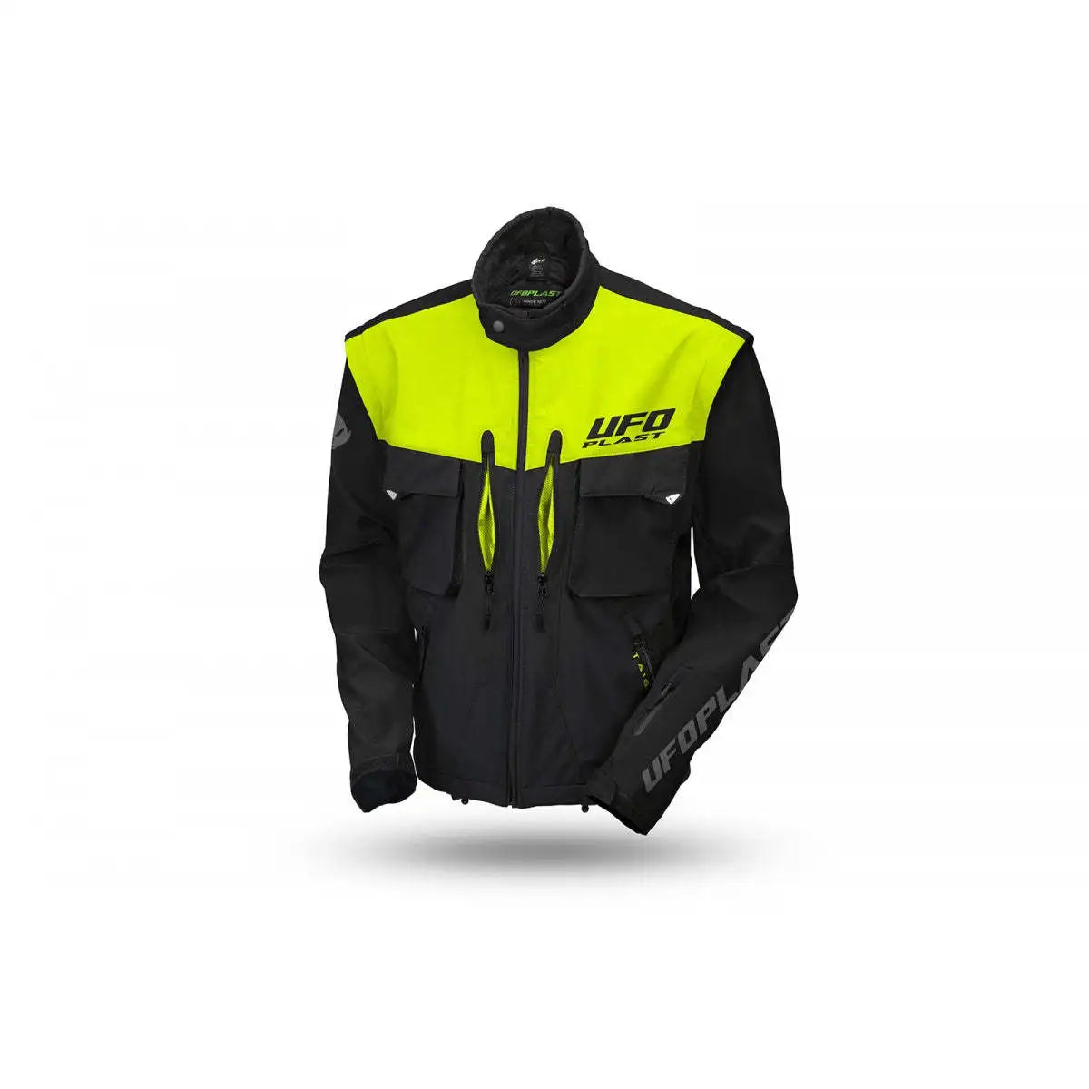 TAIGA Enduro Jacket for Motorcycle Racing Black/Yellow with Detachable Sleeves and Protection Preparation