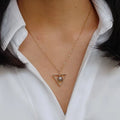 Fine Labradorite Gemstone Necklace Gold Stainless Steel Triangle Pendant Necklace for Women Gifts