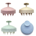 Wholesale Matte Eco Friendly Fashion Wheat Straw Hair Brush Soft Silicone Head Scalp Massage Function Plastic Components Custom