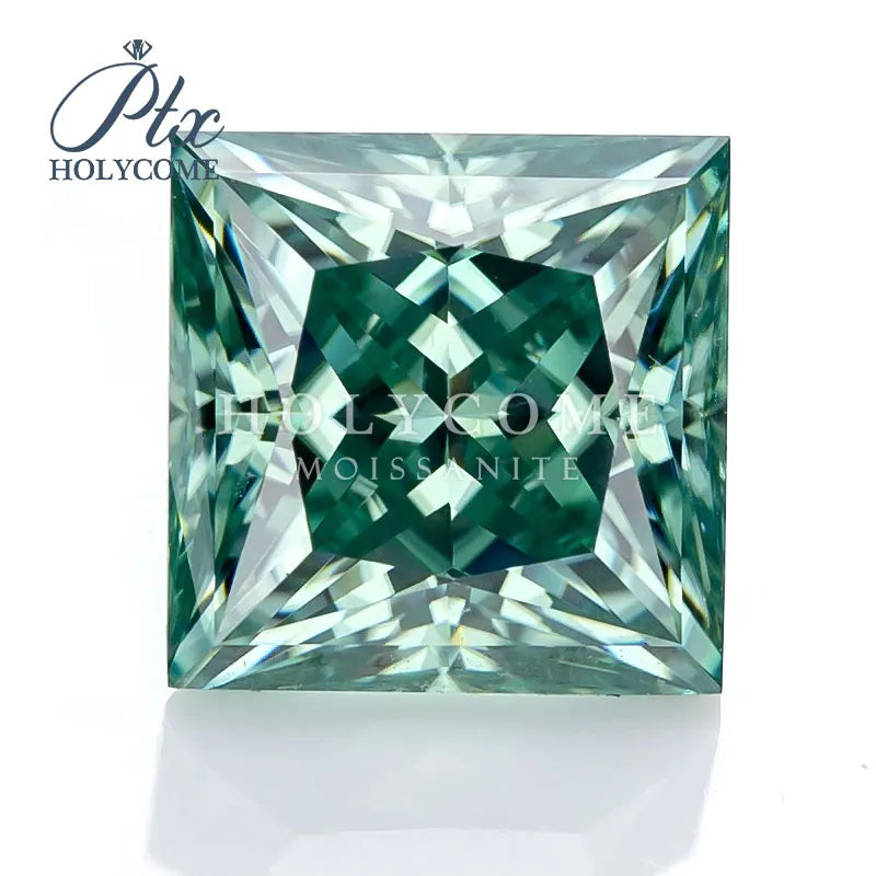 Holycome Green VVS1 Moissanite Diamond Lab Grown Gra Certificated Princess Cut Reddit ODM OEM Princess Cut Moissanite
