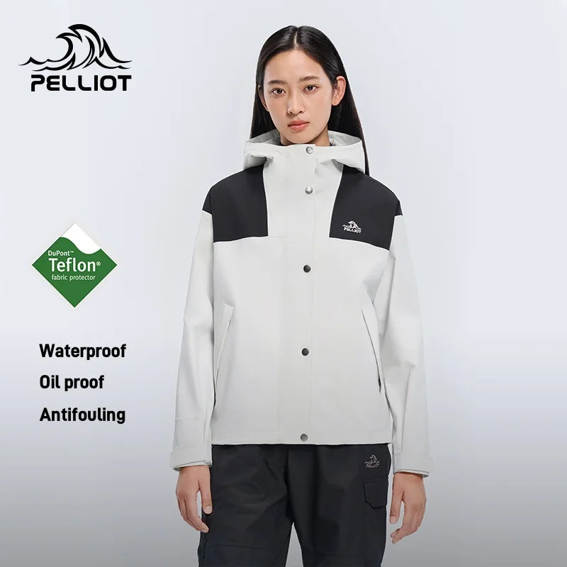 Pelliot Outdoor Women's Single-layer Jacket 2025 New Mountaineering Clothing Fashionable Color Matching Hard Shell Jacket