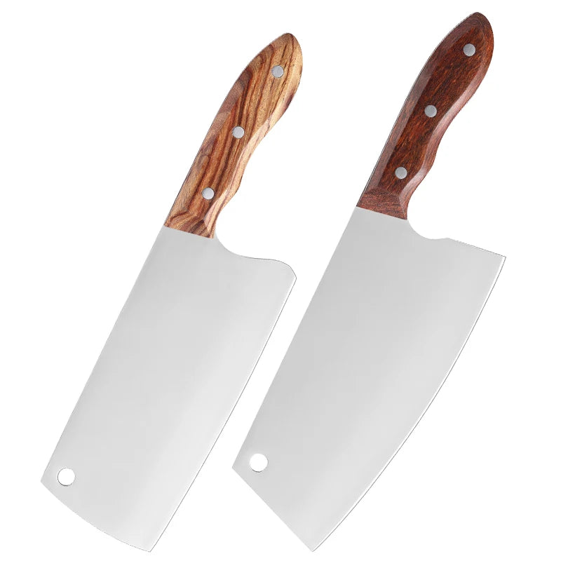 7/8 Inch 5cr15 Stainless Steel Meat Cutting Kitchen Knives Chinese Chopping Carbon Steel Cleaver for Vegetables Meat Slicing
