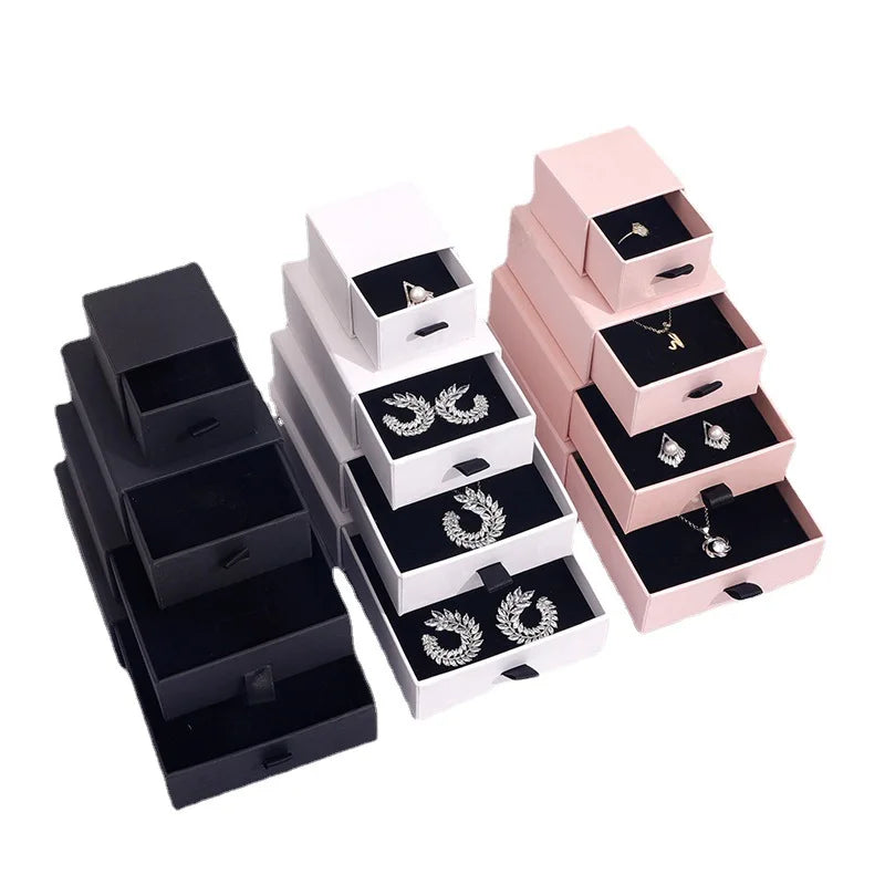 Eco Friendly Kraft Gift Packing and Bag Drawer Box Packaging Paper Jewelry Box Custom Logo