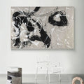 FF&E Art Procurement Oil Painting Hand-Painted Black-And-White Abstract Spray Chief Mate Porch Decorative Wall Hanging Painting