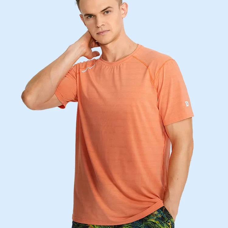 Clothing Manufacturer Whole Sale Solid Woven T Shirts 90% Polyester 10% Elastane Quick Dry Breathable Gym Fitness for Men