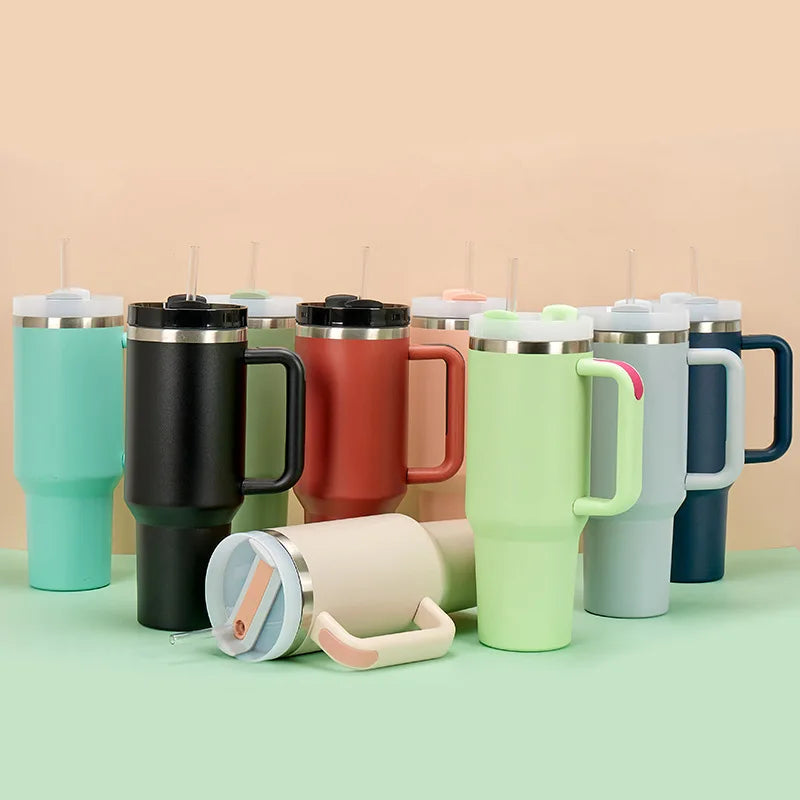 Large 1200ml 40oz Tumbler Stainless Steel Vacuum Insulated Cups 40oz Tumblers With Handle