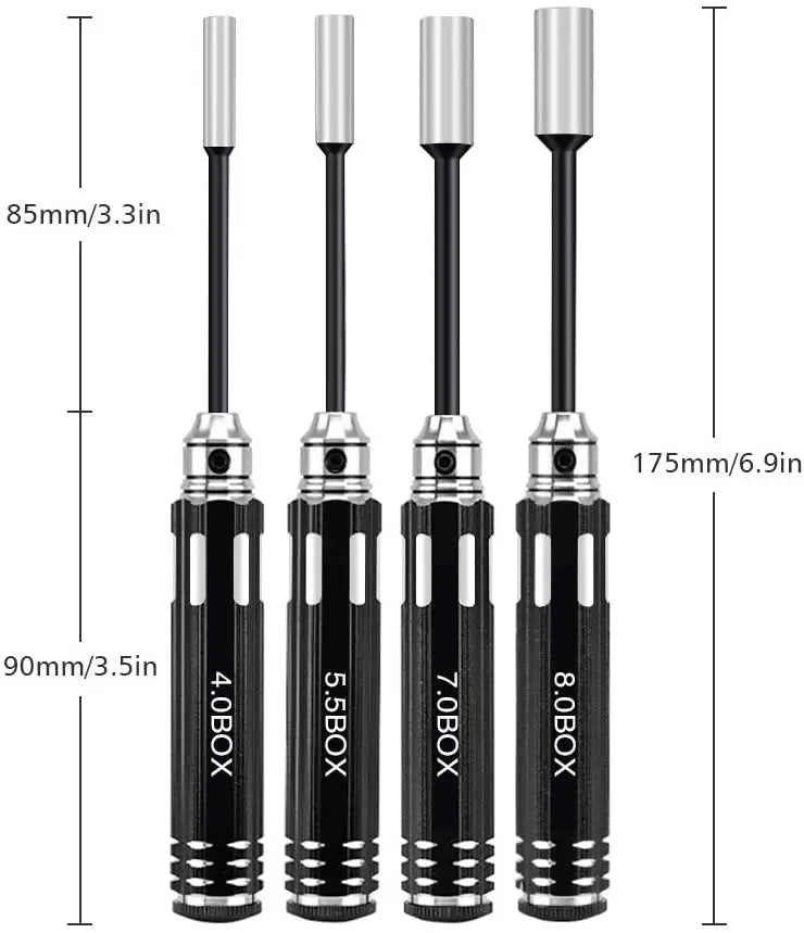 RC Tools Metal Hex Driver Set Allen Screwdriver Flat Head Hexagon Screwdrivers Wrench Tool Kit 10-in-1 RC Quadcopter Helicopter