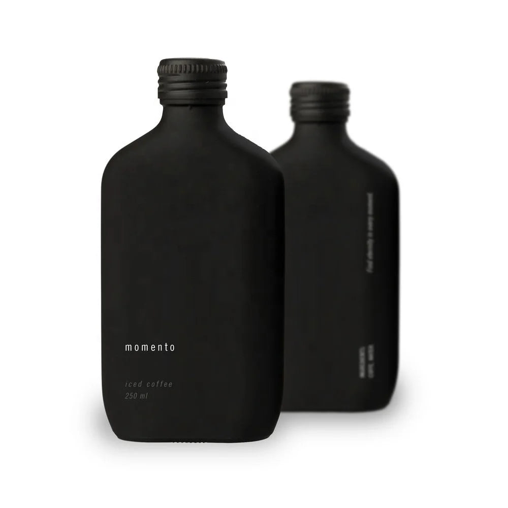 250ml 500ml Customized Logo 250ml 8oz Matt Flat Black Cold Brew Coffee Glass Bottle With Tamper Proof Cap for Cold Brew Coffee