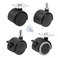 1.5 Inch Twin Wheel Castor 40 mm Nylon Wheel Polyamide Furniture Casters with Lock Screw