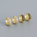 SP Fine Jewelry Gold Plated 925 Sterling Silver Thick Chunky Zircon Hoop U Shape Earrings for Women