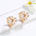 Small Hoop Flower Jewelry Zirconia 18kt Gold Plated Earrings Wholesale in Bulk Aretes Para Mujer