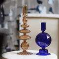 European Hipster Style Long Handle Borosilicate Glass Candlestick for Home Decoration