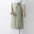 S-XL High Waisted Mid Length A-line Skirt Summer New Straight Button Skirt