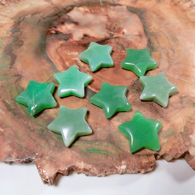 DIY Wholesale Natural Rainbow Fluorite crystals healing stones moon Star shape crystal carving star shape stone