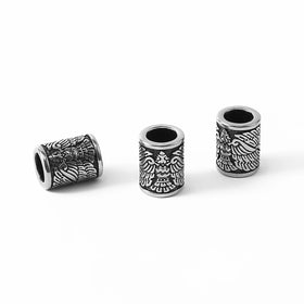 Nordic Souvenirs Stainless Steel Viking Jewelry Norse Raven Beard Bead