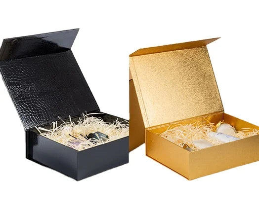 Luxury Custom Logo Magnetic Recyclable Sponge Lined Rigid Black Gift Box for Face Cream & Eye Cream Cosmetics Packaging