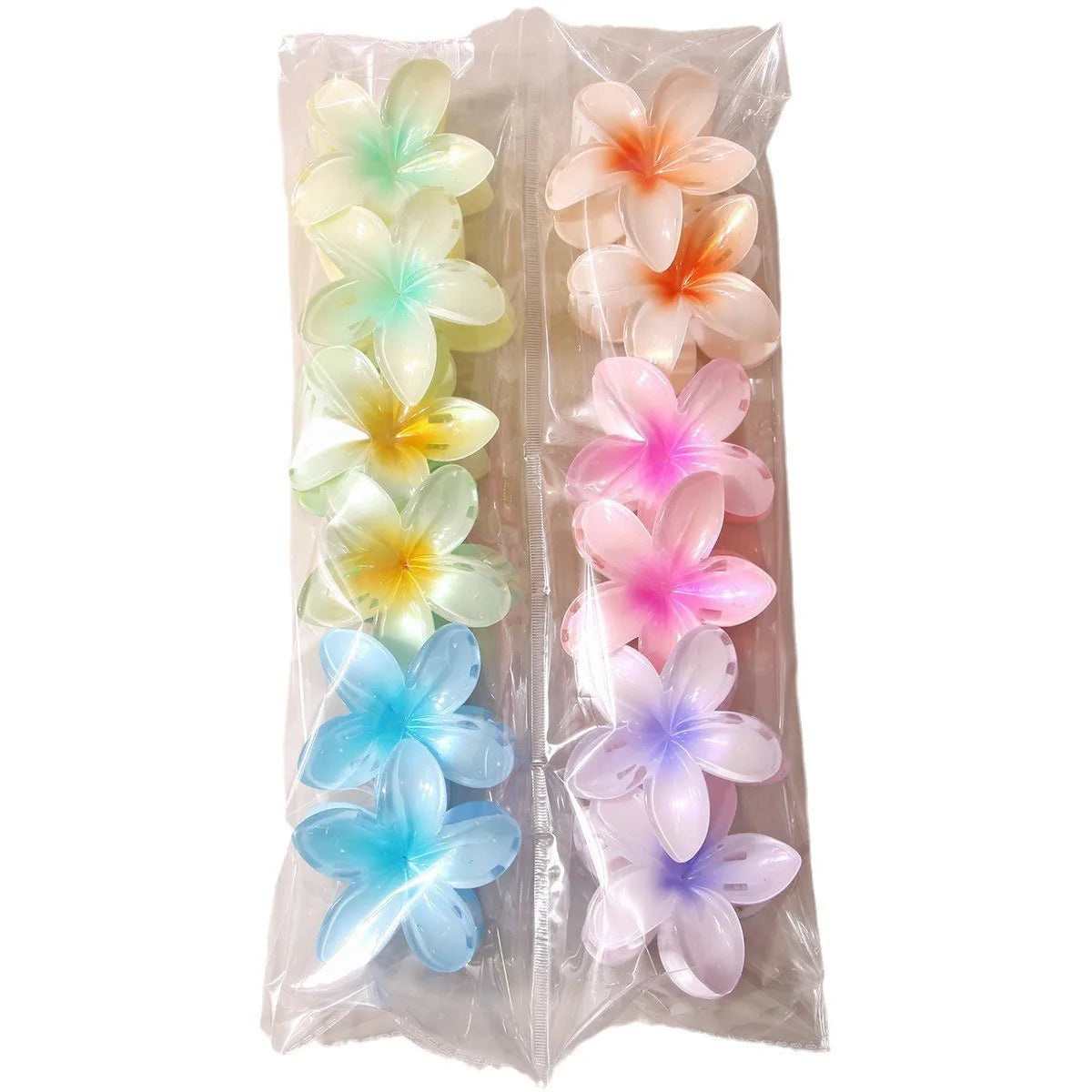 Wholesale Set 12 Eco-friendly 8cm Floral Claw Design Plastic Hair Clips for Women Girls Shark Claw Hair Accessories for Headgear
