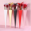Zexiang 25pcs/bag Frosted Matte Single Bag Flower Bouquet Packaging Bag with Handle