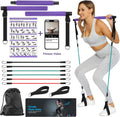 MR Portable 3 Section Pilates Bar Kit with Durable Resistance Bands Multifunctional Workout Bar for Indoor Fitness for Men Women