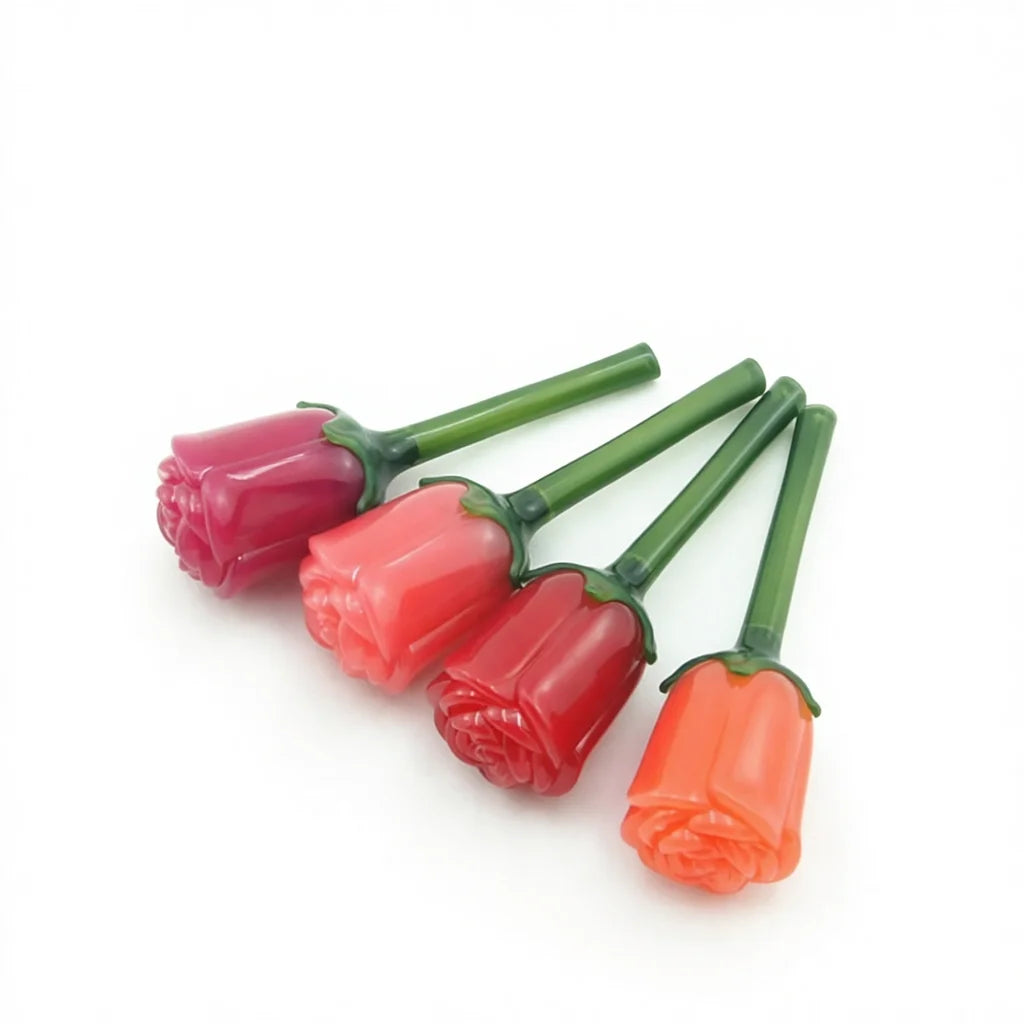 Unique Lip Gloss Tube Rose Shape Pink Red Orange 5ml Liptint Container Liquid Lipstick Empty Lipgloss Packaging