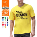 ZYtshirt Wholesale Custom Logo Printed 180GSM 100% Cotton Regular Fit T Shirt for Men Casual Wholesale Blank Tee
