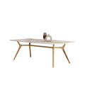 Luxury European Style Marble Dining Table Set Modern Stainless Steel Base Dining Table and Chair