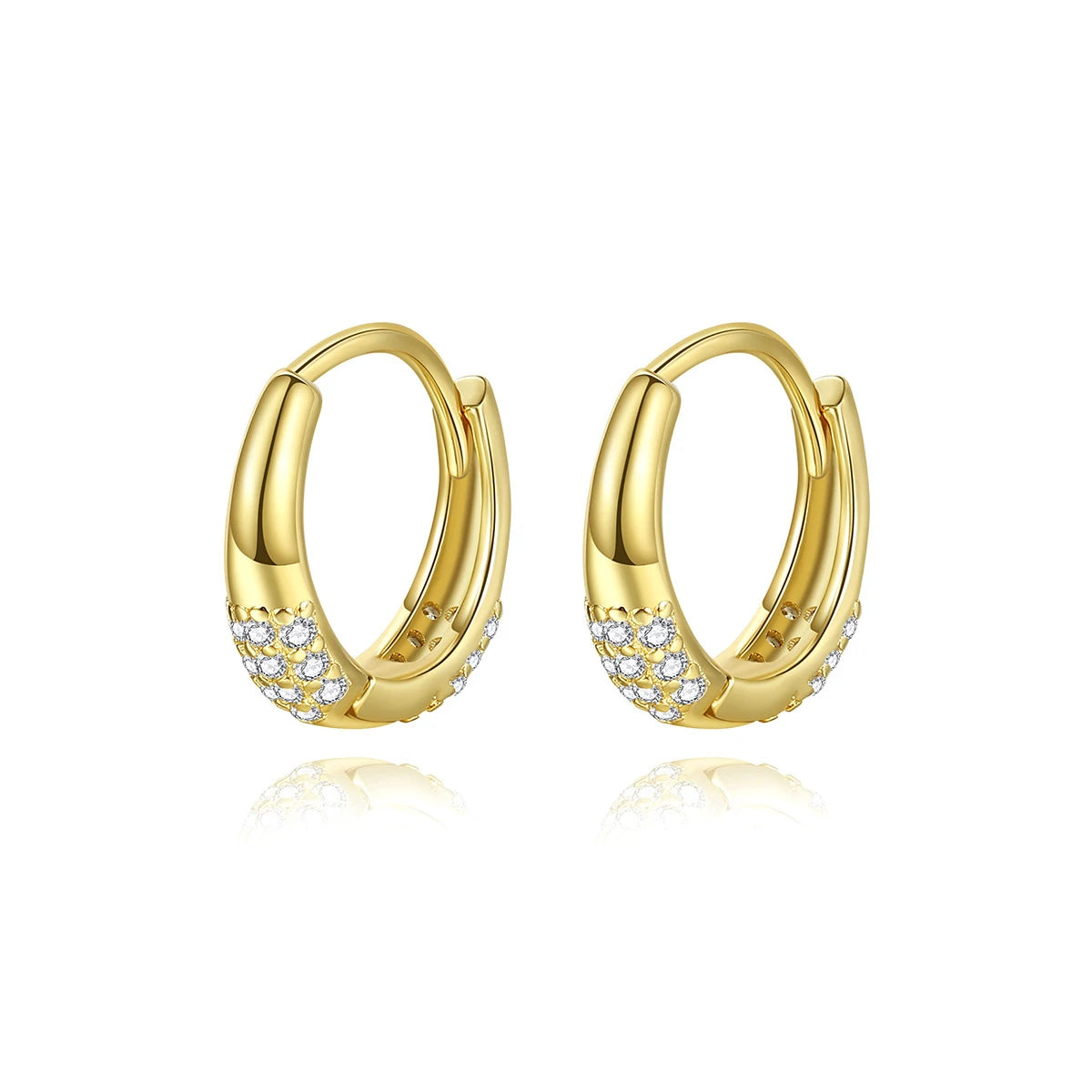 New Arrival Wholesale Oval Clip Ear Ring Earring 925 Sterling Silver Gold Plated Circle Hoop Earrings