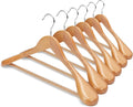 Wholesale Wooden Clothes Hangers with Non Slip Pant Bar 360 Swivel Hook 30 Pack Custom Logo for Shirts Jackets Pant Dress Coat