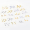 Polygonal Gold Plated Brass Hammered Stud Earring Base Connectors With Loops Geometric Base Stud for Earring  DIY Jewelry Making