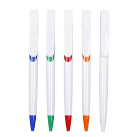 Custom Promotional Branded Plastic Pens Sublimation Blank White Stylo Ballpoint Pen Full Color logo Uv Printing Pen