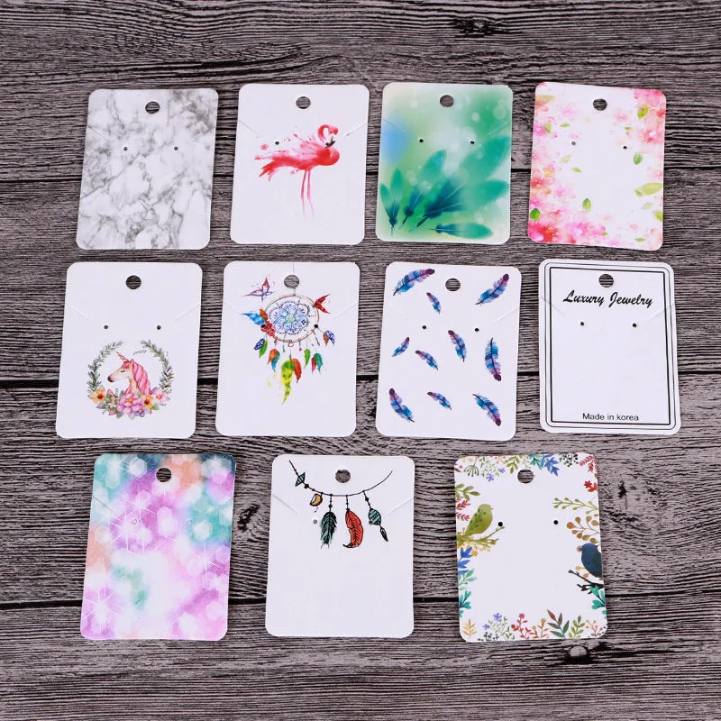 New Style 5*7 CM Necklace Chain Jewelry Packaging Card Earring Stud Display Paper Packaging Card with Custom LOGO