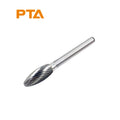 Straight Shank Type H Flame Shaped Double Cut Carbide Burr 6mm Shank Single Cut Diamond Burr for MetalWoodStone
