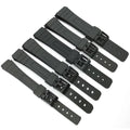 Black Silicone Universal Watch Strap for Men Women 12mm-22mm Size Range Resin Plastic Wrist Band Bracelet Accessories Pins