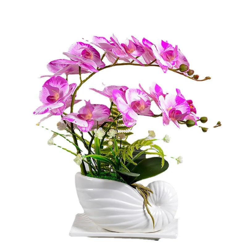 Wholesale Garden Home Decoration Orchid Artificial Plant Artificial Orchid Plastic Pot Phalaenopsis