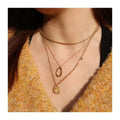 Chris April Fashion Jewelry 316L Stainless Steel PVD Gold Plated Personalized Oval Necklace for Women