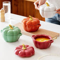Modern Ceramic Bowl with Lid Color Enamel Technique Eco-Friendly Wedding Party Children's Soup & Steamed Egg Salad Bowl