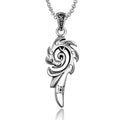 Hot Sell Jewelry Men's Gothic Necklace Silver Flame Shape Pendant 316l Stainless Steel Necklace for Men