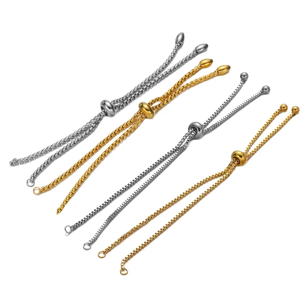 Box Chain Adjustable Bracelet Connectors DIY Bracelets Charms Accessories Jewelry Making Findings