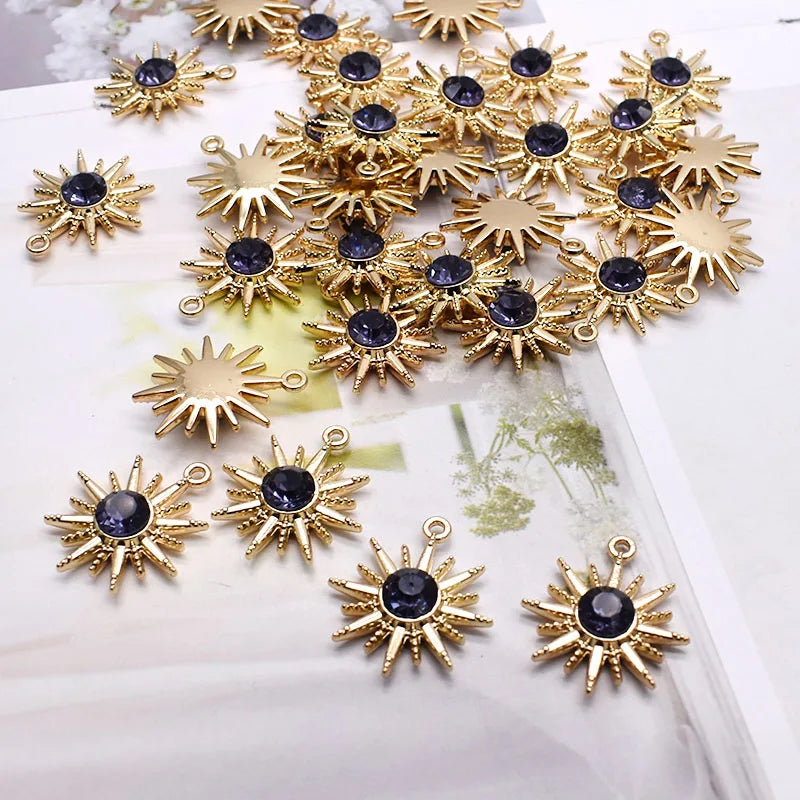 Alloy Six Pointed Star Shape Charms Pendant Micro Rhinestone Star Pendant Charms Jewelry Making Necklace 10pcs/bag