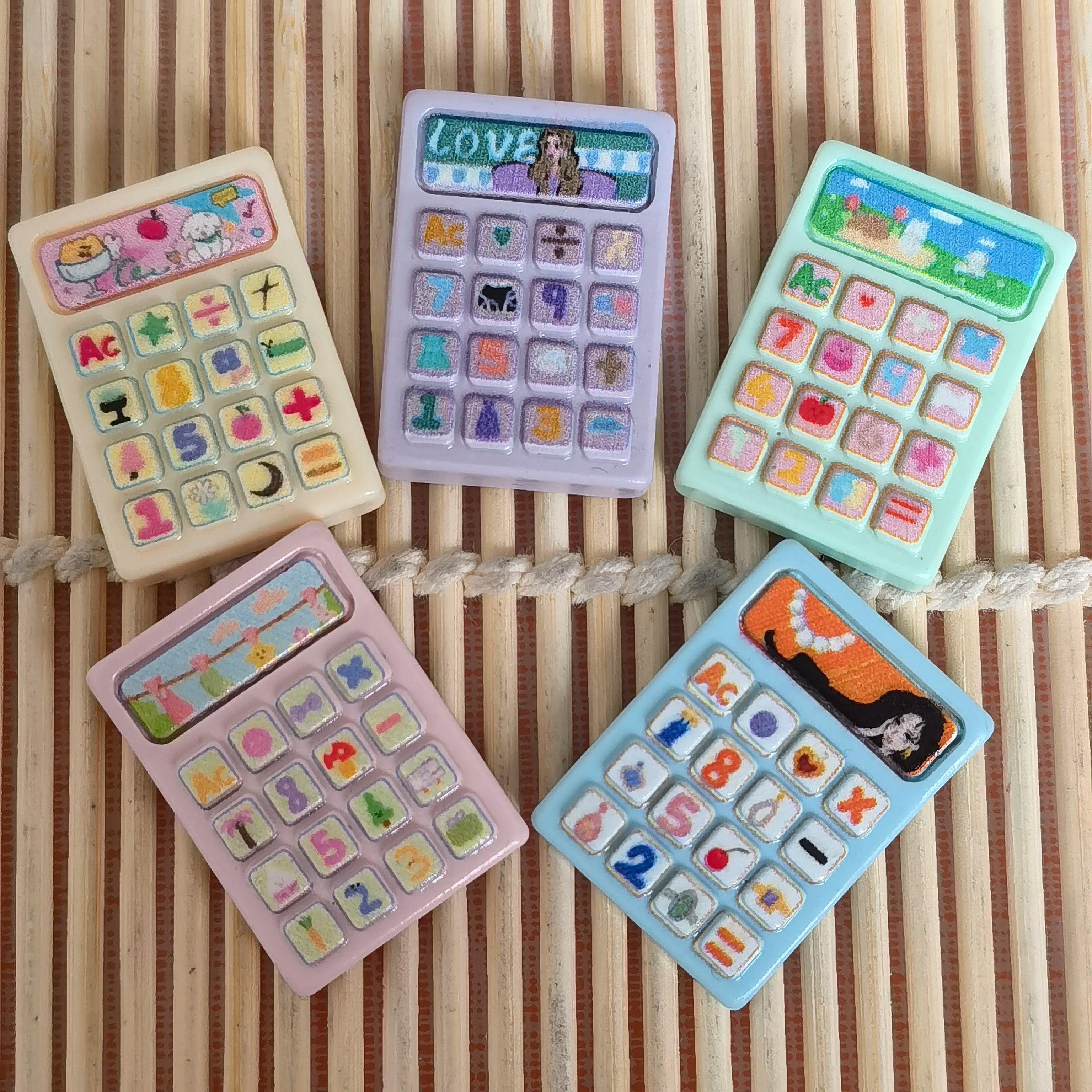 Cute Mini Calculator Miniature Flatback Resin Charms for DIY CraftScrapbookingDoll House Accessories